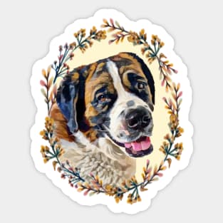 Saint Bernard - Floral Sticker